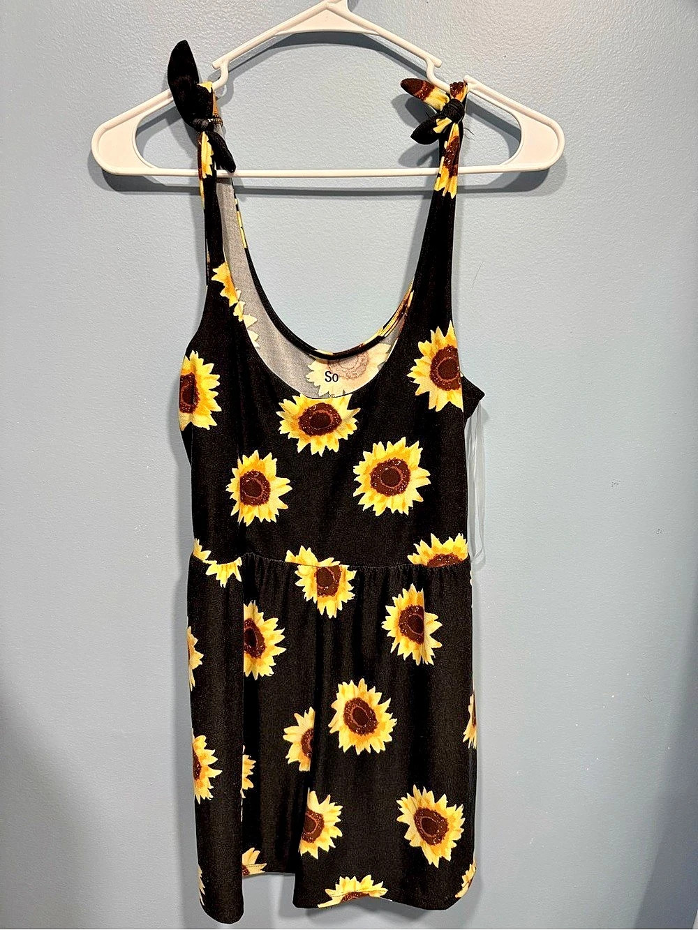 SO Sunflower Mini Romper Black & Yellow Size XS